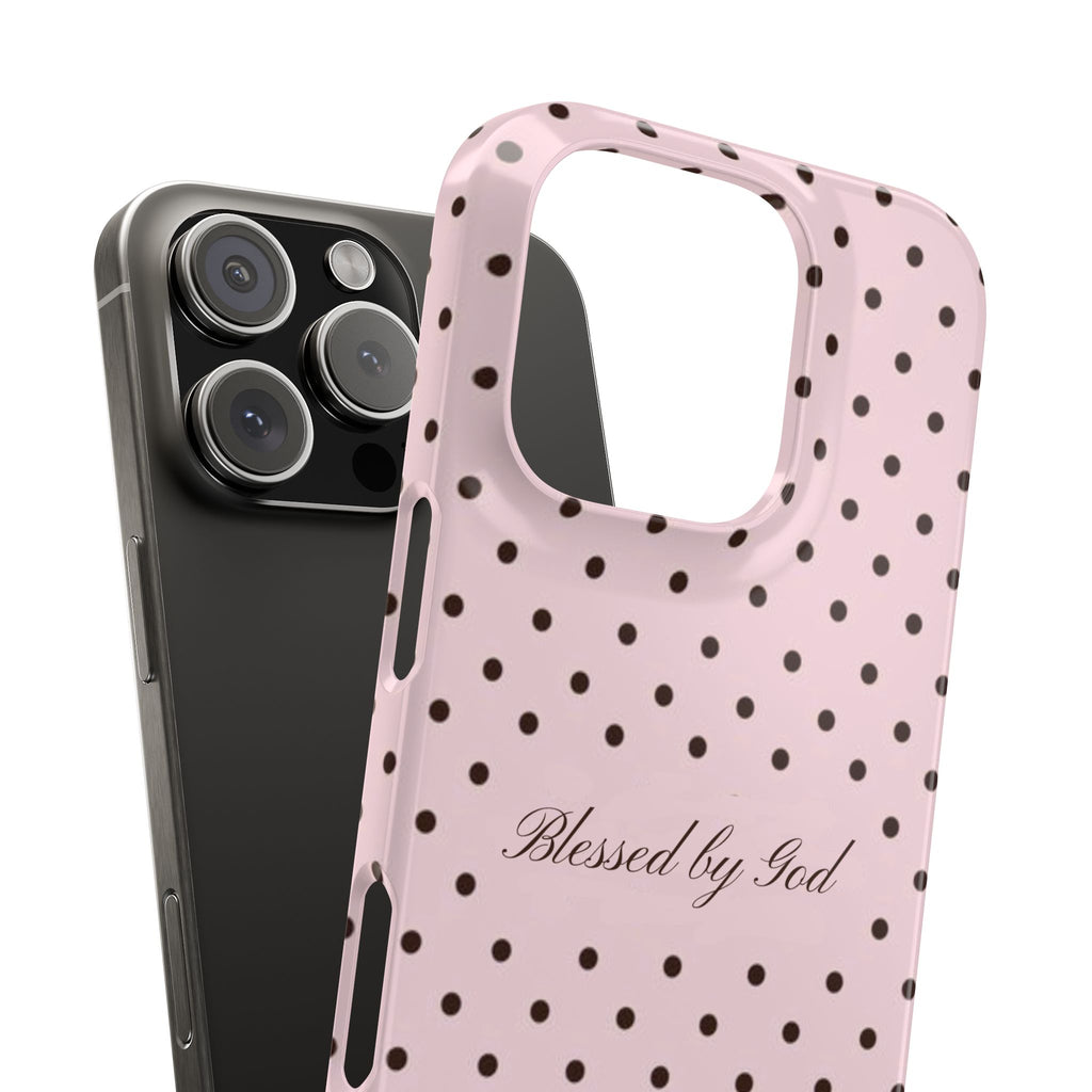 Blessed by God - Pink polka dot case